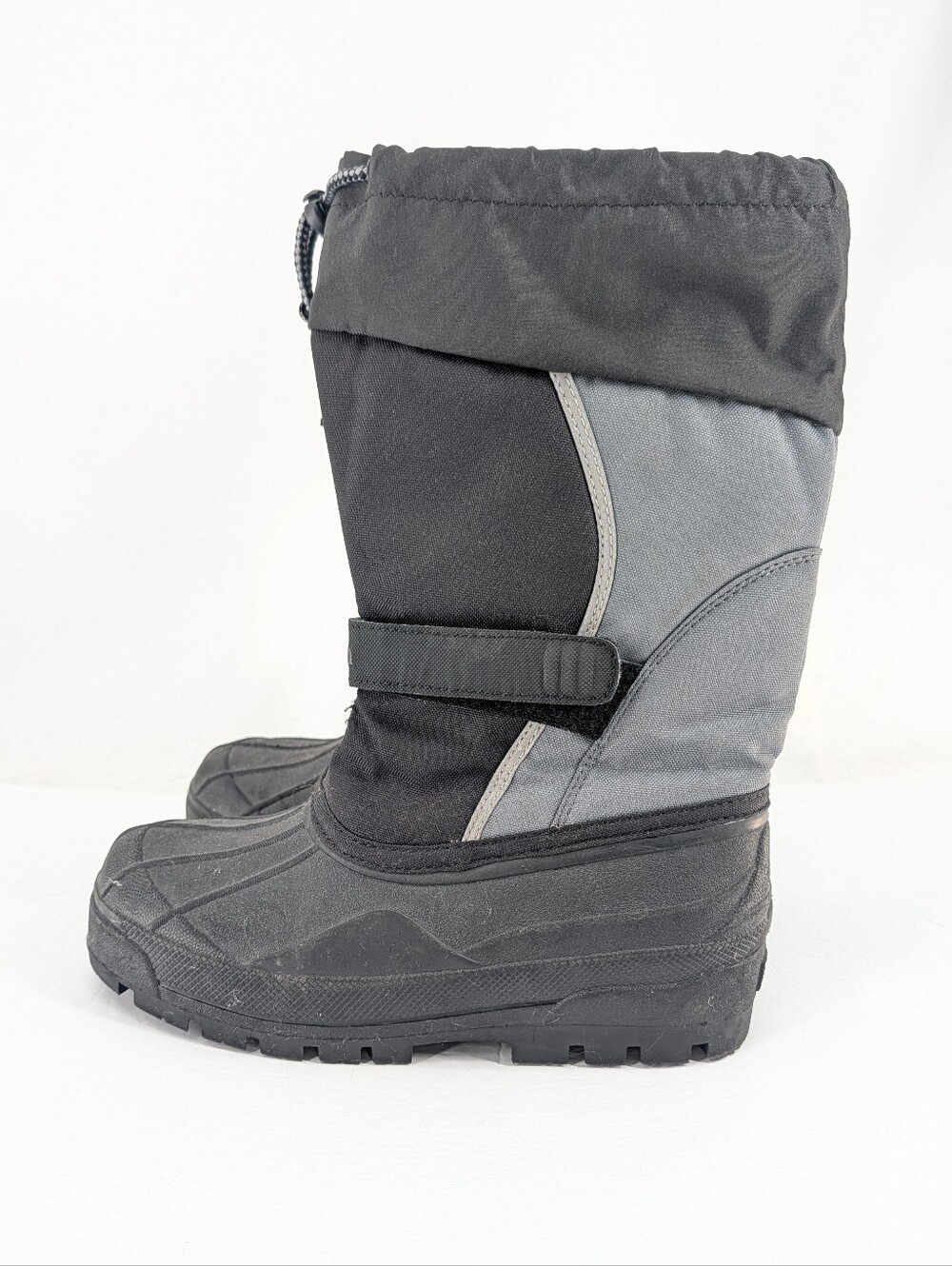 LL Bean Kids Northwoods Grey And Black Winter Snow Boots Size 5 Waterproof Warm